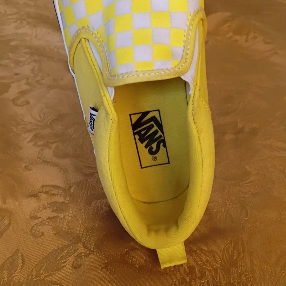 VANS Brighten  Yellow Checkered Slip-On Shoes Women's 5.0 - Picture 8 of 8